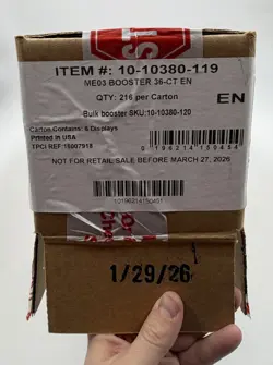 Pokemon Perfect Order Booster Box Case - ME03 Perfect Order - EMPTY NO CARDS - Image 1