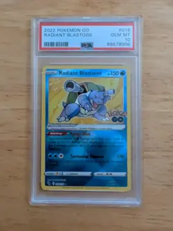 Pokemon TCG Radiant Blastoise Holo Card Pokemon Go 018/078 PSA 10 - Image 1