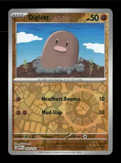 Diglett Reverse Holo Common SV: Scarlet & Violet 151 050/165 NM Pokemon NM - Image 1