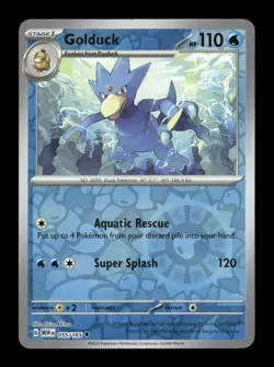 Golduck Reverse Holo Uncommon SV: Scarlet & Violet 151 055/165 NM Pokemon NM - Image 1
