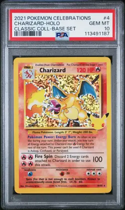 2021 POKEMON CELEBRATIONS CLASSIC COLLECTION #4 CHARIZARD-HOLO PSA 10 - Image 1