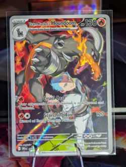 Pokemon TCG Destined Rivals Team Rocket's Houndoom 191/182 Illustrator Full Art - Image 1