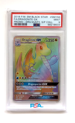 Pokemon Dragonite GX Full Art Holo SM Black Star Promo #SM156 PSA 9 2018 - Image 1