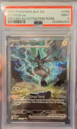 PSA 9 2025 POKEMON ZEKROM EX SV: BLACK BOLT ILLUSTRATION RARE HOLO #166/086 - Image 1