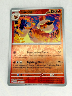 Pokemon TCG LP Flareon 136/165 Sv: Scarlet & Violet 151 Reverse Holo 2023 - Image 2