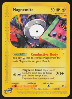 Magnemite 91 Common Aquapolis Pokemon Lightly Played - Image 1