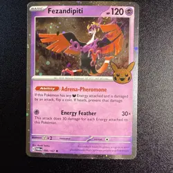 Pokemon TCG Fezandipiti 096/167 Trick Or Trade 2024 Cosmos Holo Rare Card - Image 1