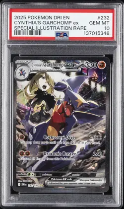 2025 POKEMON DRI EN-SPECIAL ILLUSTRATION RARE #232 CYNTHIA'S GARCHOMP EX PSA 10 - Image 1