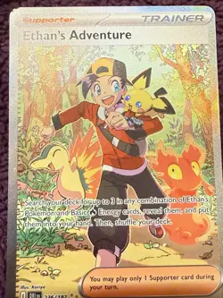 Pokemon Ethan's Adventure Trainer Special Illustration Rare Holo 236/182 Sv10 - Image 2