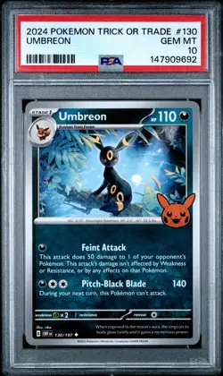 2024 POKEMON TRICK OR TRADE #130 UMBREON PSA 10 - Image 1