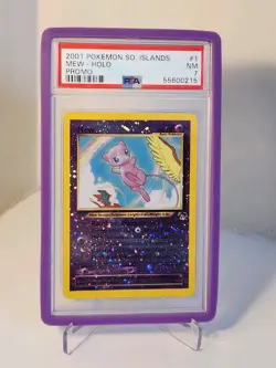 Pokemon Mew Southern Islands Promo 1/18 PSA 7 Reverse Holo Big Swirls - Image 3