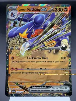Cynthia’s Garchomp ex 104/182 - Ultra Rare - Destined Rivals Pokemon Card MINT - Image 1