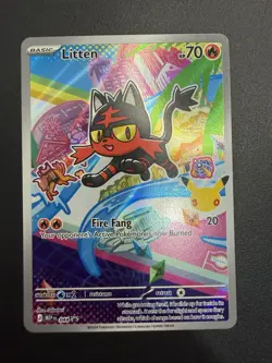 Pokemon Card - Litten MEP 044 - First Partner Illustration Promo 30th - Image 1