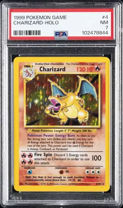 1999 POKEMON GAME #4 CHARIZARD-HOLO PSA 7 - Image 1