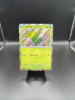 Pokemon TCG SV-Paldean Fates Oddish Card #92/91 Shiny Rare - Image 1