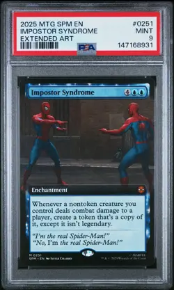 2025 MTG MARVEL'S SPIDER-MAN EXTENDED ART #0251 IMPOSTOR SYNDROME PSA 9 - Image 1