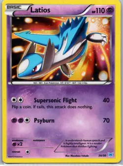 Pokemon TCG Latios 30/30 XY trainer Kit Latios Holo LP - Image 1