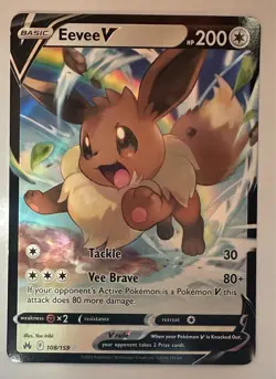 Pokemon TCG Eevee V 108/159 Crown Zenith Ultra Rare Holo NM - Image 1