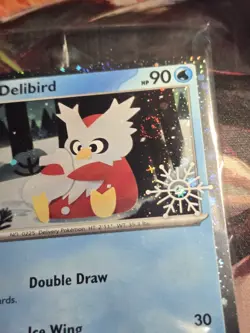 Pokemon TCG Delibird 46/193 Stamped Holiday Calendar Cosmo Holo 🍥 SWIRL SEALED - Image 1