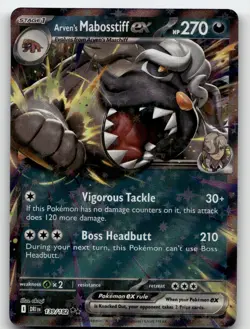 ARVEN'S MABOSSTIFF EX 139/182 DOUBLE RARE DESTINED RIVALS POKEMON NEAR MINT - Image 2