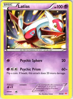 LATIOS 30/30 XY TRAINER KIT LATIOS POKEMON HOLO MP - Image 1