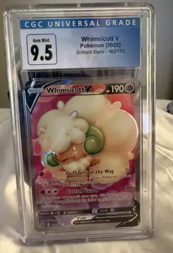 Pokemon Brilliant Stars Whimsicott V 160/172 CGC 9.5 (OLD CGC LABEL SO PSA10) - Image 2