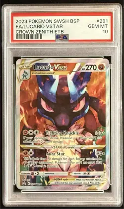 2023 Pokemon Lucario VSTAR SWSH291 Crown Zenith ETB Promo PSA 10 - Image 1