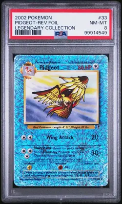 2002 POKEMON PIDGEOT LEGENDARY COLLECTION REVERSE HOLO #33 PSA 8 💎 - Image 1