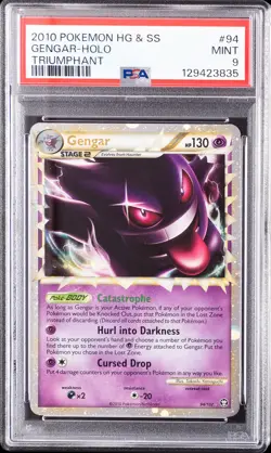 2010 POKEMON HEARTGOLD & SOULSILVER TRIUMPHANT #94 GENGAR-HOLO PSA 9 - Image 1