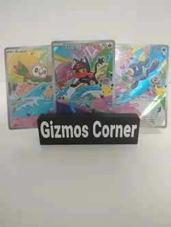 Pokemon 2026 First Partner Illustration Collection Series 1 Promos Set 43-45 NM - Image 1