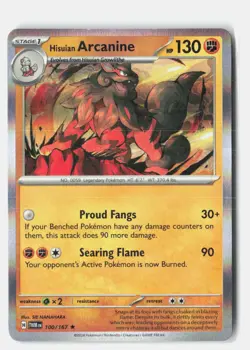 Hisuian Arcanine Holo 100/167 Rare Twilight Masquerade Pokemon Near Mint - Image 1