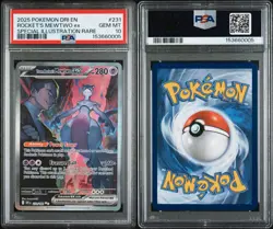 Pokemon Team Rocket's Mewtwo ex PSA 10 Special Illustration Rare Holo 231/182 - Image 3