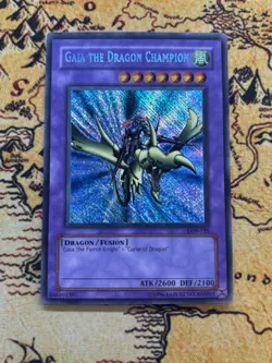 Yugioh Gaia the Dragon Champion LOB-125 Secret Rare NM Reverse Holo Error - Image 1