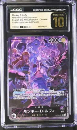 ✨ CGC 10 Pristine Monkey D. Luffy OP09-061 L One Piece 2nd Anniversary Set Jpn - Image 1