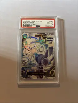 2025 ONE PIECE OP12-LEGACY OF THE MASTER ALTERNATE ART #060 BOEUF BURST PSA 10 - Image 1