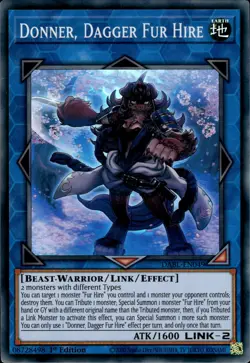 Donner, Dagger Fur Hire - Super Rare 1st Edition DABL-EN049 - NM - YuGiOh - Image 1
