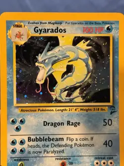 Pokemon TCG Gyarados Holo Rare Card 7/130 Base Set 2 WOTC LP - Image 2