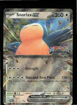 Snorlax ex Prismatic Evolution Stamped 076/131 Holo Cards & Products Pokemon NM - Image 1