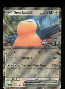 Snorlax ex Prismatic Evolution Stamped 076/131 Holo Cards & Products Pokemon NM - Image 1
