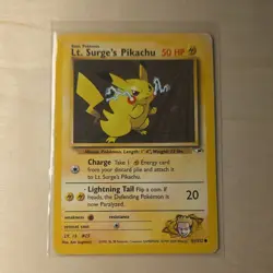 Pokemon Lt. Surge's Pikachu Gym Heroes 1st Edition 081/132 50 HP English Card - Image 1
