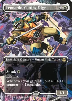x1 Leonardo, Cutting Edge - Foil - Borderless R MTG Teenage Mutant Ninja Turtles - Image 1