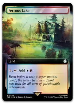 Ferrous Lake (Extended Art) (Surge Foil) #968 (NM) Fallout PIP Magic MTG - Image 1
