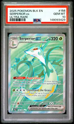 2025 POKEMON BLK EN-BLACK BOLT ULTRA RARE #156 SERPERIOR EX PSA 10 - Image 1