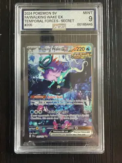 2024 Pokemon Walking Wake ex 205/162 Temporal Forces Secret Rare AGS 9 Mint - Image 1