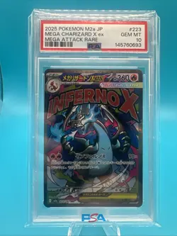 2025 POKEMON JAPANESE M2A-MEGA DREAM EX #223 MEGA CHARIZARD X EX PSA 10 - Image 1