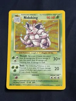 Pokemon Base Set Nidoking Holo 11/102 1999 WOTC LP-MP - Image 1