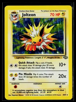 Pokemon TCG Jolteon Jungle 4/64 Holo Unlimited Holo Rare HP - Image 1