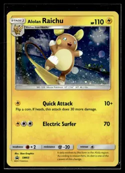 2017 Sun & Moon - Detective Pikachu 2 Alolan Raichu Stage 1/Promo #SM65 - Image 1