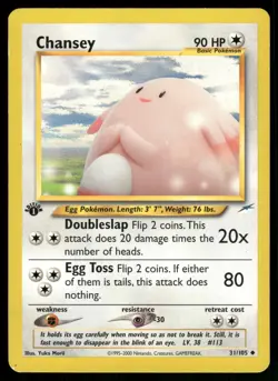 Chansey 31/105 1st Edition Uncommon Neo Destiny Pokemon Lightly Played - Image 1