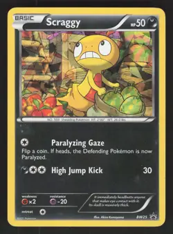Scraggy BW25 Cracked Ice Holo Pokemon TCG Promo LP - Image 1
